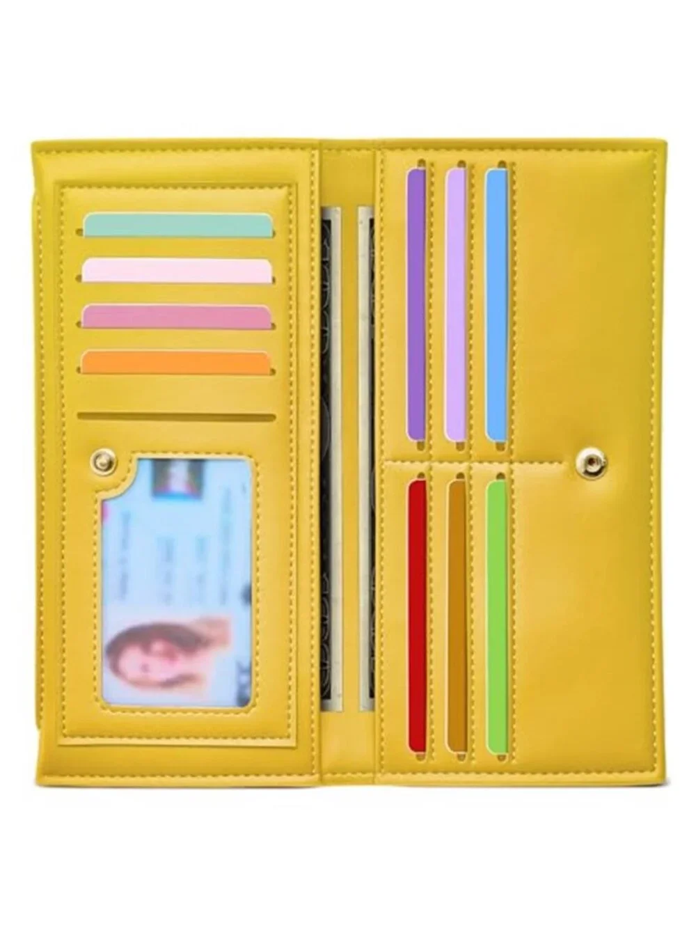 RFID Womens Bifold Wallet Slim Card Holder Zip Coin Purse Faux Leather Wallet
